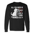 パーソナライズドドッグネームダンテかわいい犬ペット愛好家 長袖tシャツ 長袖Tシャツ ギフトのアイデア