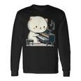 ピアノを弾くかわいい猫 ヴィンテージ かわいい猫 アート 日本アニメ 長袖Tシャツ ギフトのアイデア