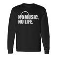 ヘッドホン No Music No Life Music Lover 長袖Tシャツ ギフトのアイデア