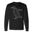 ペンギン 幾何学的 ミニマリスト 幾何学的 多角形 ラインアート 長袖Tシャツ ギフトのアイデア