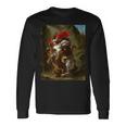ライオンに襲われたアラブの騎手1850年ウジェーヌ・ドラクロワ 長袖Tシャツ ギフトのアイデア