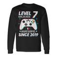 レベル 7 アンロック ビデオゲーム 7歳の誕生日 7歳の男の子 長袖Tシャツ ギフトのアイデア