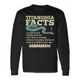 古代最強蛇ティタノボア解説 Titanoboa Facts 恐竜時代雑学 科学学習 長袖Tシャツ ギフトのアイデア
