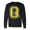 大文字 Q プリントされた明るいスタイルのデザイン。 長袖Tシャツ ギフトのアイデア