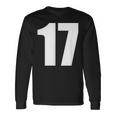 数字 セブンティーン数字 17 プレーンホワイト数字 長袖Tシャツ ギフトのアイデア