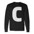 文字c 大文字 アルファベット モノグラム イニシャル 長袖Tシャツ ギフトのアイデア
