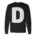 文字d 大文字 アルファベット モノグラム イニシャル 長袖Tシャツ ギフトのアイデア