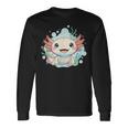 笑顔のaxolotl カワイイかわいい水中漫画 長袖Tシャツ ギフトのアイデア