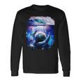 銀河 イルカ 宇宙 地球 海 長袖Tシャツ ギフトのアイデア