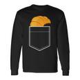 面白いクロワッサンインザポケット 食通 フレンチクロワッサンポケット 長袖Tシャツ ギフトのアイデア