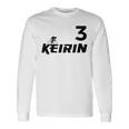 Keirin レッド ナンバー3 レッド ナンバー3 レーシング 長袖Tシャツ ギフトのアイデア