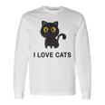 I Love Cats シャツ キュート 黒猫好き キッズ 子猫 長袖Tシャツ ギフトのアイデア