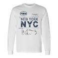 Nyc New York ヴィンテージ 航空会社タグ エアライナー フライングトラベル 長袖tシャツ 長袖Tシャツ ギフトのアイデア