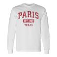 Paris Texas Tx ビンテージスポーツデザイン レッドデザイン 長袖Tシャツ ギフトのアイデア
