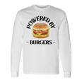 Powered By Burgers ファーストフード愛好家 面白いビーフバーガー 長袖Tシャツ ギフトのアイデア