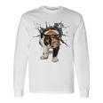 その壁を打ち破れ 三毛猫 福猫 面白 長袖Tシャツ ギフトのアイデア