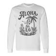 アロハ レトロ ハワイ ヤシの木 ルアウ ダンサー シルエット トロピカル 長袖Tシャツ ギフトのアイデア