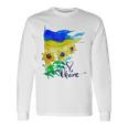 ウクライナ国旗 ひまわりの愛 ウクライナの強い服 長袖Tシャツ ギフトのアイデア