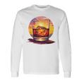 エレガントなウイスキーの夕日 長袖Tシャツ ギフトのアイデア
