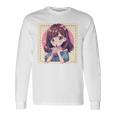 カワイイアニメ ちびガール バブルティー ボバミルク オタク 長袖Tシャツ ギフトのアイデア