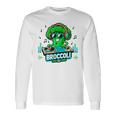 クールなブロッコリーdjミュージックパーティーバイブ面白いデザイン。 長袖Tシャツ ギフトのアイデア