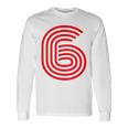 クールなレトロなレタリングジャージ、背番号6 6Eis 長袖Tシャツ ギフトのアイデア