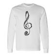 ト音記号 音楽記号 描画スケッチ 長袖Tシャツ ギフトのアイデア