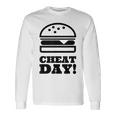 ファニージム チートデー ハンバーガー キャブ フード 長袖Tシャツ ギフトのアイデア