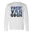 ヴィンセント・ヴァン・ゴッホ作「星月夜」 テキスト ミュージアムアート 長袖Tシャツ ギフトのアイデア