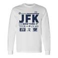 ヴィンテージ ニューヨーク Jfk 空港コード トラベルデイ レトロ Nyc 長袖tシャツ 長袖Tシャツ ギフトのアイデア
