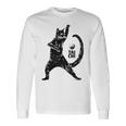 太極拳の練習をしている陽気な猫 陰陽 長袖tシャツ 長袖Tシャツ ギフトのアイデア