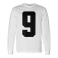 番号9 ナインスポーツジャージ 誕生日年齢 ラッキーナンバーブラック 長袖Tシャツ ギフトのアイデア