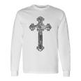 背中に十字架 大きな十字架 クリスチャン 長袖Tシャツ ギフトのアイデア