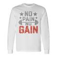 裏面にプリント No Pain No Gainign No Pain No Gain Meme 長袖Tシャツ ギフトのアイデア