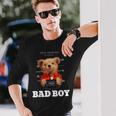 Bad Boy Teddy Bear Graphic tyle Fun 長袖Tシャツ 彼への贈り物