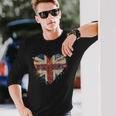 Bollocks ヴィンテージ 英国ユニオンジャック ハートペイント 飛び散り 長袖Tシャツ 彼への贈り物