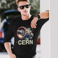 Cern 大型ハドロン衝突型加速器 レトロ素粒子物理空間 長袖Tシャツ 彼への贈り物