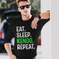 Eatleep Kendo Repeat 面白い格闘技コンバット 長袖Tシャツ 彼への贈り物