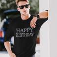 Happy Birthday ハッピーバースデー【ダイヤモンドip フォント】お誕生日 キラキラ 面白い 長袖Tシャツ 彼への贈り物