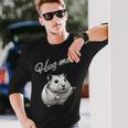 Hug Me ジャンガリアンハムスター アートデザイン 可愛い おしゃれ 動物 齧歯類 長袖Tシャツ 彼への贈り物