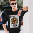 King Ofpades トランプデッキ ヴィンテージレトロスタイル 長袖Tシャツ 彼への贈り物