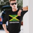 Kingston Jamaica Flag Jersey 長袖Tシャツ 彼への贈り物