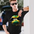 Lips Jamaican Flag Jamaica Love Travelacation 長袖Tシャツ 彼への贈り物