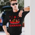 I Love Canada Cool Canada Bear & Chipmunk Cartoon Graphic 長袖Tシャツ 彼への贈り物