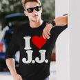 I Love Heart JJ Jj J J イニシャル 長袖Tシャツ 彼への贈り物