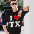 I Love Tx Initials I Heart TX First Last NameX 長袖Tシャツ 彼への贈り物