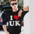 I Love Uk Initials I Heart UK First Last Name U K 長袖Tシャツ 彼への贈り物