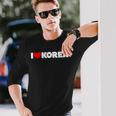 I Love ハート Korea 長袖Tシャツ 彼への贈り物