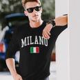 Milano Italia Flag Of Italy Classic 長袖Tシャツ 彼への贈り物