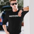 Motown ヴィンテージ風 デトロイト音楽好き 長袖Tシャツ 彼への贈り物